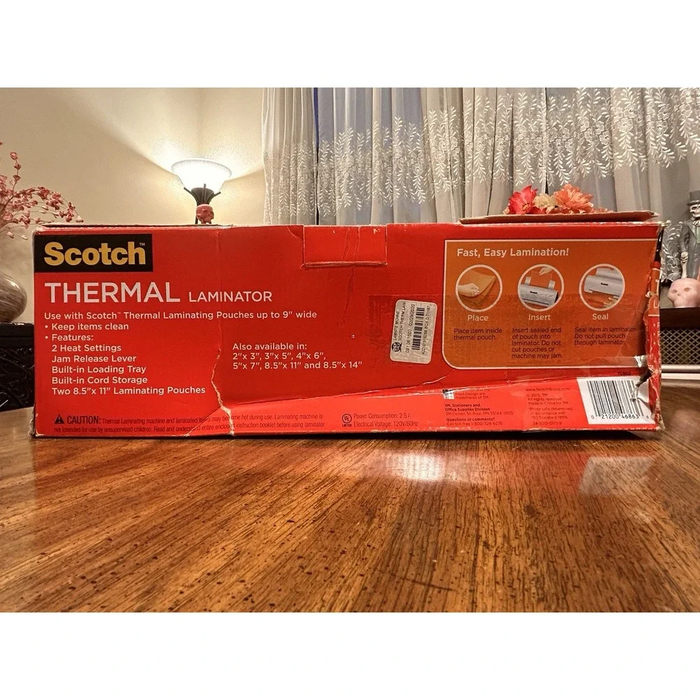 Scotch TL902 Thermal Laminator Machine with Stainless Steel Scissors Used Tested